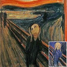 "meme" que propone al eccehomo de Gimenez en "el grito" de Van Gogh
