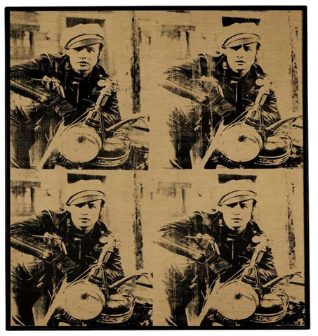 Andy Warhol Four Marlons (1966) Inchiostro serigrafico su tela grezza, 205.7 x 165.1 cm