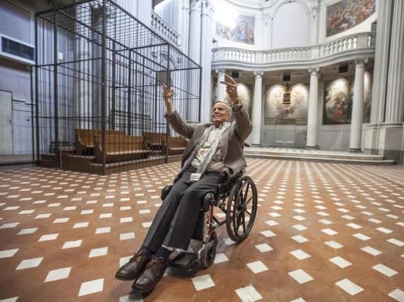 Franco Zeffirelli in visita all'ex Tribunale di Firenze