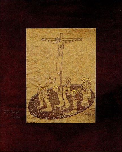 Adolfo Wild, La fede nell’infanzia,1919. Disegno a matita e oro su carta, 26,2 x 19,2 cm