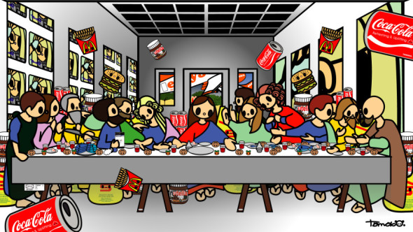 Tomoko Nagao Leonardo da Vinci The Last Supper with MC easyjet coca-cola nutella esselunga IKEA google-and Ladygaga