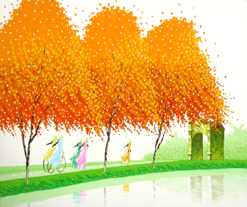 Phan Thu Trang. Autumn Landscape. Mai Gallery. 100x120 cm.
