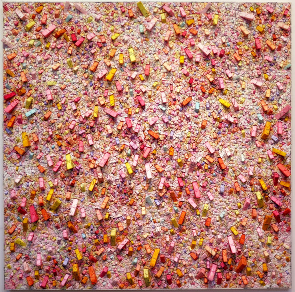 CHUN Kwang Young, Aggregation 15 – FE007 (Desire 3), Mixed media with Korean mulberry paper, 151 x 151 cm. Courtesy of Art Plural Gallery.