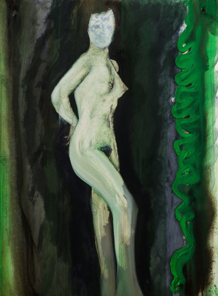 Peter Doig, “Untitled”, 2014- Olio su carta, montato su tela, 59.5 x 42 cm