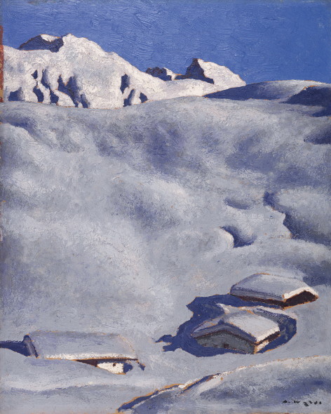Alfons Walde (1891 - 1958) "Almen im Schnee", 57 x 46 cm  stima € 280.000 - 360.000 