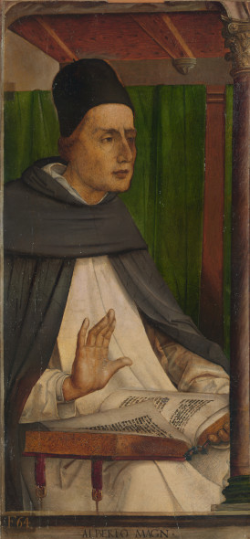 Giusto di Gand (Joos Van Wassenhove) Antwerpen (B), not. 1460 – 1475 Pedro Berruguete (Paredes de Nava) Palencia (SP), 1450ca. – 1505 Alberto Magno Dipinto su tavola, 116 x 53 cm  Urbino 