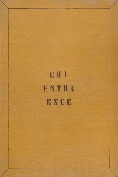 V. Agnetti, Chi entra esce, 1970-71, feltro, 120x80 cm