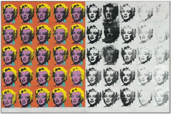 Sturtevant (1926-2014) Warhol Diptych signed, titled and dated '"Warhol's Diptych" e. Sturtevant '73' (on the reverse of left panel); signed, titled and dated 'Warhol's Diptych e. Sturtevant '73' (on the reverse of right panel) diptych - silkscreen inks, synthetic polymer and acrylic on canvas overall: 84 1/4 x 126 in. (213.9 x 320 cm.) Painted in 1973. Price Realized   $5,093,000 Set Currency Estimate $3,000,000 - $5,000,000