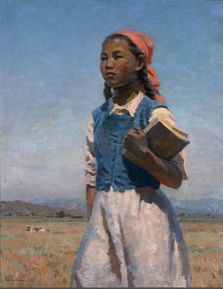 La figlia del soviet Kirghizia 1948 Olio su tela, cm 120 x 95 Mosca, Galleria Tret'jakov