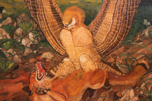 Antonio Ligabue Aquila con volpe, 1944