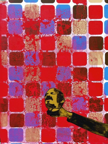 Michael Rotondi, Lenin's death, 2013, mixed media on canvas, 80x60cm