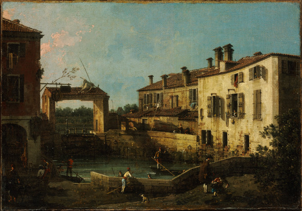Giovanni Antonio Canal, Detto Canaletto (Venezia 1697 – 1768) Molo a Dolo 1756 ca. Olio su tela, cm 30,5 x 44,5 ©Museum of Fine Arts, Budapest 2015