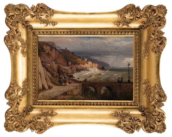 Giacinto Gigante Temporale nel Golfo di Amalfi, 1840 Olio su tela, 25,5 x 38 cm € 30.000 - 50.000
