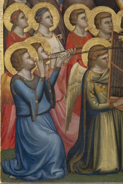 Giotto, Polittico Baroncelli,particolare Angeli musicanti