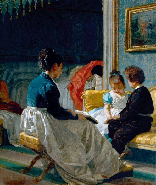 Giuseppe Sciuti, La pace domestica, 1870, olio su tela, cm 217x160_mostra i Capolavori