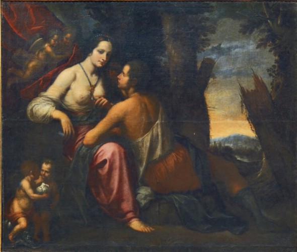Giovanni Martinelli, (Montevarchi 1600-Firenze 1659) ANGELICA E MEDORO Olio su tela | cm. 155,5x181 | stima € 30.000/50.000