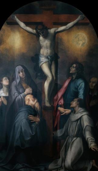 Crocefisso con la Maddalena e San Giovanni dolenti, i Santi Antonio Abate e Francesco e i due committenti, Carlo Portelli, Firenze