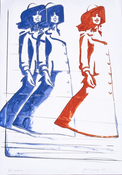 Fioroni Giosetta, Gli involucri, 1967, smalto industriale su carta, cm 100x70 