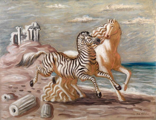  Giorgio De Chirico Zebra e cavallo sulla spiaggia,1929ca olio su tela,cm74x92