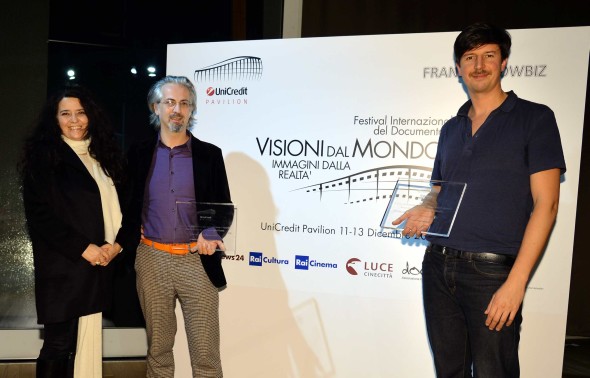  i registi vincitori del concorso, da sinistra: Cristina Mantis, Niccolò Bruna e Nicola Moruzzi.