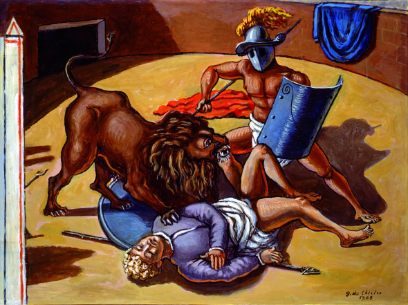 Giorgio de Chirico Combattimento con leone, 1968 