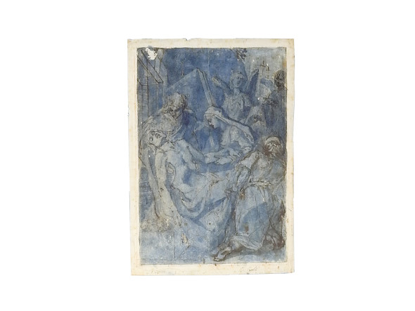 Ludovico Cardi detto il Cigoli (1559-1613) La Deposizione penna e inchiostro bruno, acquerello nei toni del blu su carta, mm 281x202 1.500,00