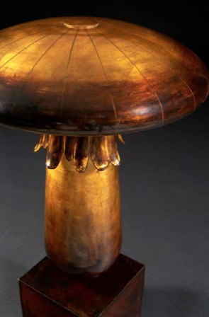 Jean Dunand ‘Coprin’ Lamp Copperwear, varnished decoration with a golden base, tinted Brown. Estimate: 80 000 – 10 000 € / 87 000 – 110 000 $