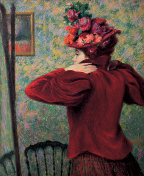 Federico Zandomeneghi Il giubbetto rosso 1895 Olio su tela, 80x70 cm Collezione privata