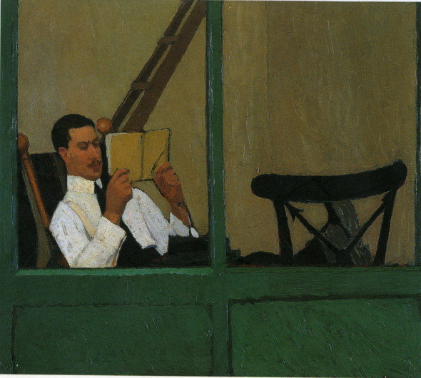 Oscar Ghiglia Sforni in veranda che legge 1914 ca. Olio su tela, 48,5x58,5 cm Collezione privata Credito fotografico: Antonio Quattrone