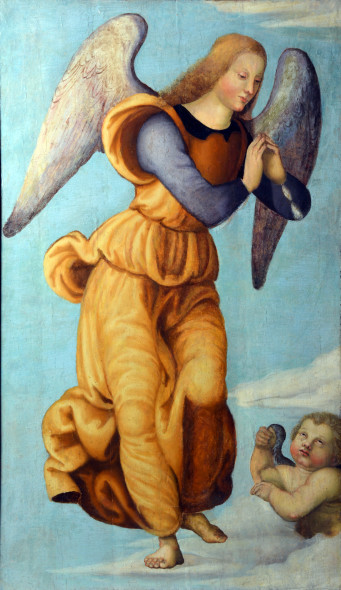 148593 Scuola dell'Italia centrale del XVI Secolo Coppia di angeli Coppia di dipinti ad olio su tavola, cm 110x55 € 10.000 - 12.000 Accompagnati da attestato di libera circolazione