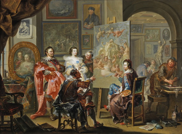 Johann Georg Platzer (1704–1761)  The Painter's studio  oil on copper, 47.6 x 64.5 cm  estimate € 150,000 – € 200.000  Auction 19th April 2016 