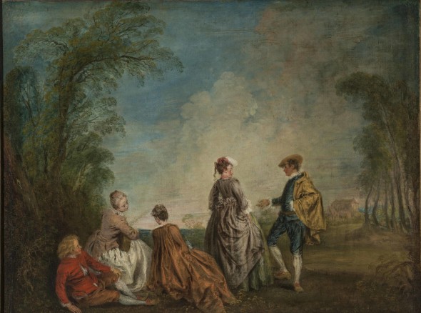 Jean-Antoine Watteau, La proposta imbarazzante, 1715-1716 circa, Olio su Tela