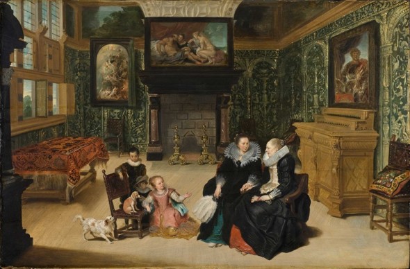 Frans Francken II (1581-1642) and attributed to Cornelis de Vos (1584/5-1651), Interior Scene, also called ‘Ruben’s Salon’, circa 1625039. Oil on panel. Natoinalmuseum Stockholm.