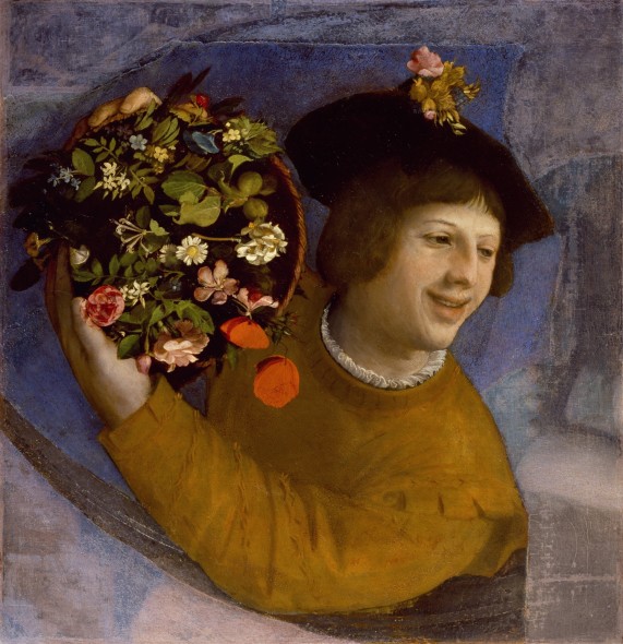 Dosso Dossi Giovane con canestro di fiori 1524 – 1526 Olio su tela Fondazione di Studi di Storia dell’Arte Roberto Longhi, Firenze