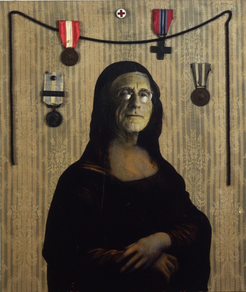 2.Enrico Baj, La vendetta della Gioconda, 1965, collage su tavola, cm 55x46, Vergiate, Archivio Baj