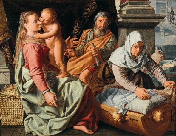 Lot 34 Huybrecht Bueckeleer (Antwerp c. 1635/40 – c.1605/25)  La Sacra Familglia con Sant'Anna  prezzo realizzato € 430.742