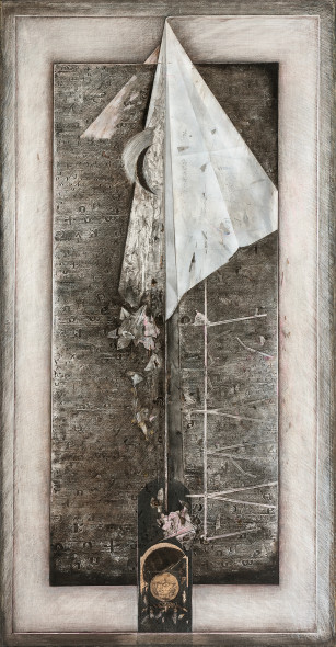 Gabriella Benedini Porta del cielo, 1985, tecnica mista su tela, cm. 215x110, foto di Andrea Valentini 