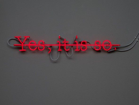 Joseph Kosuth  'Essential C.S. #6', 1988  Red neon   16 x 90 cm  6 1/4 x 35 3/8 inches  Courtesy Galleria Fumagalli, Milnao  Photo: Stephen White, London, 2014 