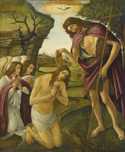 12 PROPERTY FROM AN ITALIAN PRIVATE COLLECTION Studio of Alessandro di Mariano Filipepi, called Sandro Botticelli THE BAPTISM OF CHRIST Estimate  400,000 — 600,000  USD