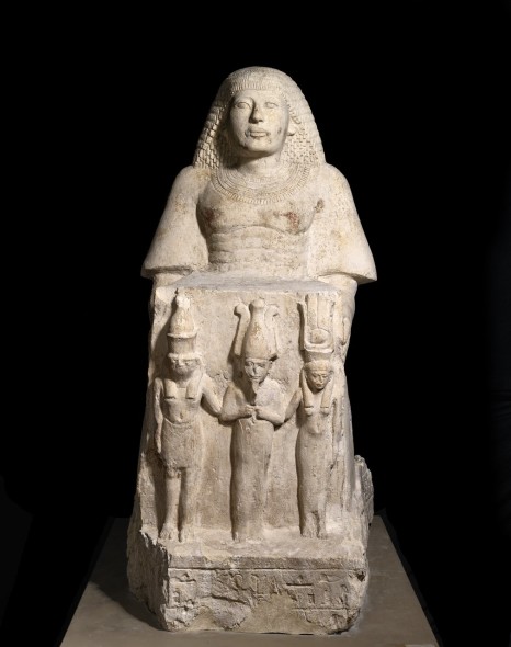 Statua naofora di Amenmes e Reshpu, regno di Ramesse II-periodo successivo (1279-1186 a.C.)