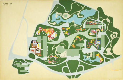 Site Plan of Ibrirapuera Park Project, Sao Paulo, Brazil 1953