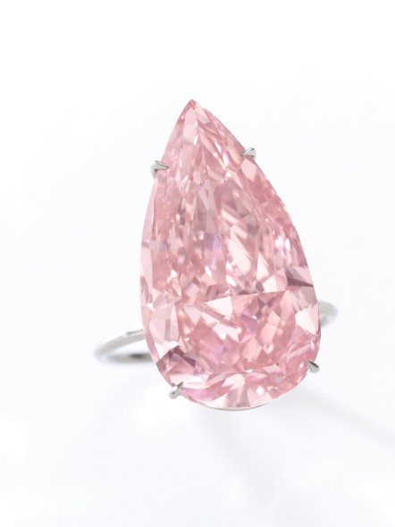495 CHF 30,826,000 (US$ 31,561,200 / HK$ 244,983,312) CHF 26,900,000 - 36,500,000 Asian private 'The Unique Pink' A Superb Pear-Shaped Fancy Vivid Pink Diamond Ring, 15.38 carats, VVS2 clarity, Type IIa US$ 2,052,094 per carat