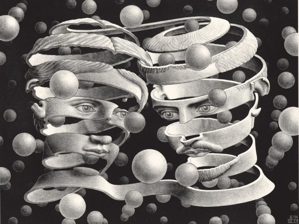 Escher, Vincolo d'uninione - 1956 litografia 253x339-mm