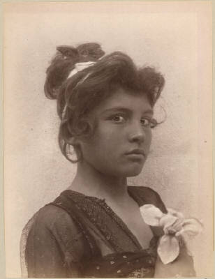 National Geographic Society Baron Wilhelm von Gloeden - Young Girl, Taormina, Sicily, circa 1890