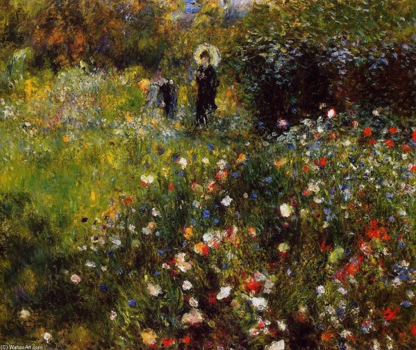 Donna con parasole in giardino, Renoir