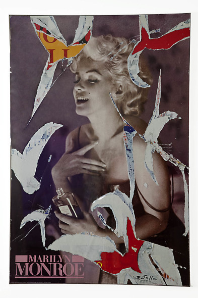 Mimmo Rotella - Decollage cm 100x70 il profumo di Marilyn