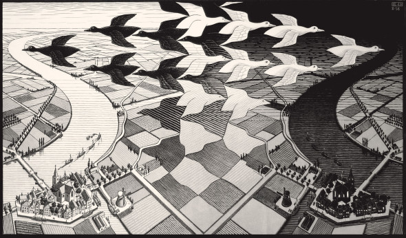 Escher Palazzo Reale Milano Litografia Giorno Notte 