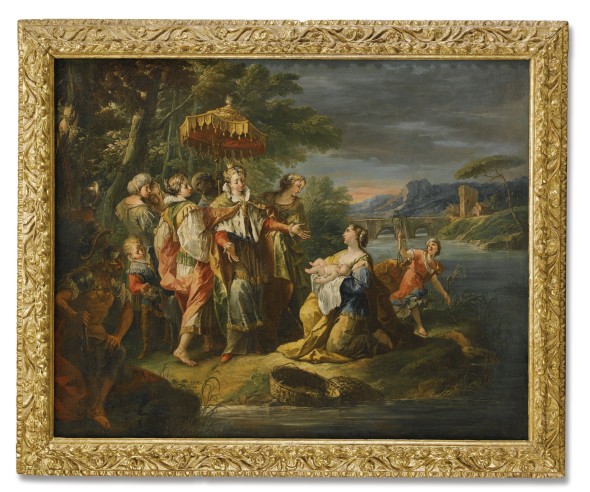 Gaspare Diziani BELLUNO 1689 - 1767 VENEZIA IL RITROVAMENTO DI MOSE' olio su tela; oil on canvas 121,9x151,5 cm.Estimate  50,000 — 70,000  EUR  LOT SOLD. 111,000 EUR