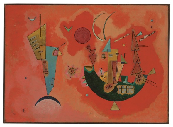 Lot 5 Wassily Kandinsky (1866-1944) Mit und Gegen (For and Against) signed with the monogram and dated ‘29’ (lower left); signed with the monogram, dated, titled and numbered ‘No. 461 1929. - „Mit und Gegen”’ (on the reverse) oil on board 13 3/4 x 19 1/8 in. (35 x 48.6 cm.) Painted in June 1929 Estimate: £2,000,000 - 3,000,000