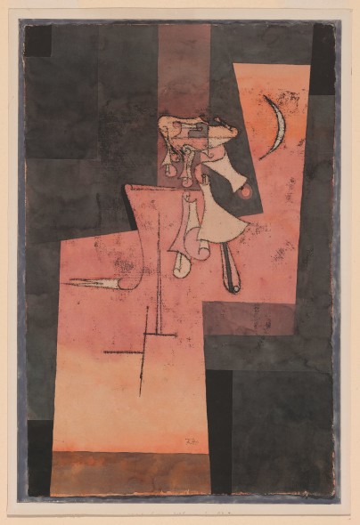 Lot 7 Paul Klee (1879-1940) Silbermondgeläute (The Chimes of the Silver Moon) signed ‘Klee’ (lower centre) watercolour, oil transfer drawing and pen and ink on paper laid down on the artist’s mount Image: 18 7/8 x 12 1/2 in. (48 x 31.7 cm.) Artist's mount: 20 1/4 x 13 3/8 in. (51.4 x 33.9 cm.) Executed in 1922 Estimate: £500,000 - 700,000